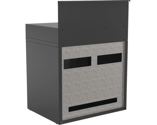 Grauer Heizkörperrahmen mit Aussparungen