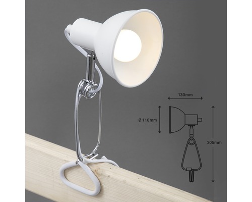 Lampe à pince avec abat-jour et support flexible