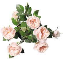 Rose décorative avec feuilles en pot