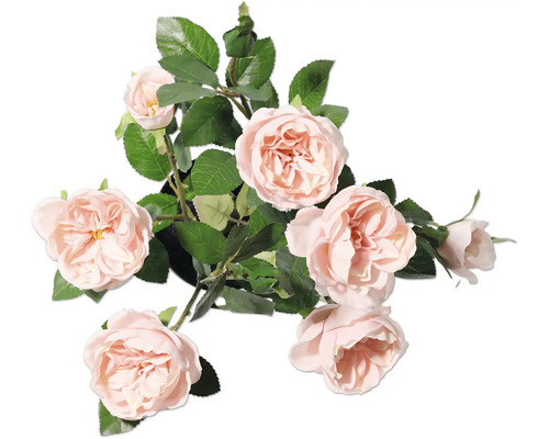 Rose décorative avec feuilles en pot