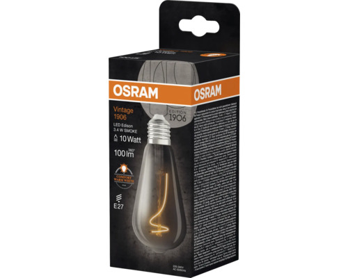 Osram Vintage 1906 LED Edison Lampe 3,4 Watt Rauch in Produktverpackung