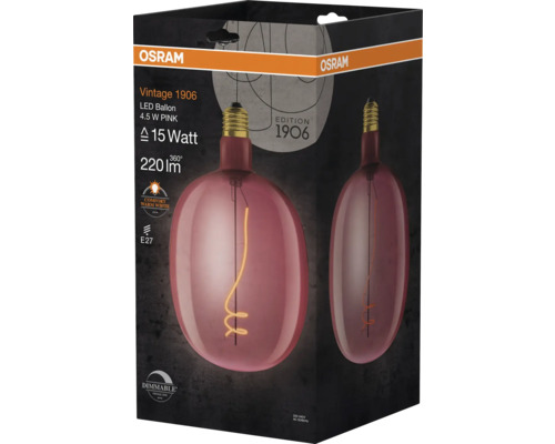 Osram Vintage 1906 Lampe ballon LED 4,5 watts rose