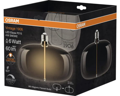 Osram Vintage 1906 LED Elipse P215 4 watts fumé dans sa boîte