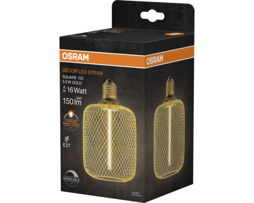 Ampoule Osram Decor LED Straw Square 100 3,5 watts dans son emballage