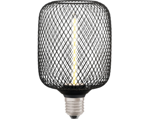 Glühbirne mit Lampenschirm aus Drahtgeflecht