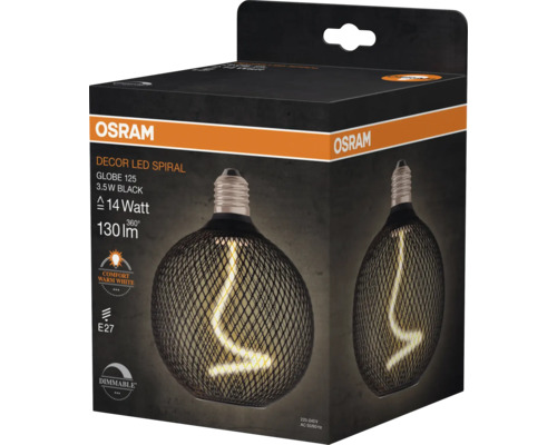 Osram Dekor LED Spirale Globe 125 3,5 Watt Schwarz in der Verpackung