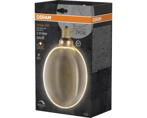 Osram Vintage 1906 LED Globe 183, 4 Watt, Gold, in Produktverpackung