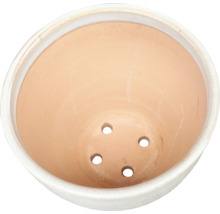 Innenansicht eines Pflanztopfs mit Drainagelöchern