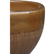 Vue détaillée d'un bol en céramique avec une texture rainurée