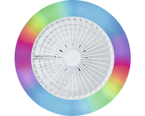 Deckenventilator mit mehrfarbigem Lichtring