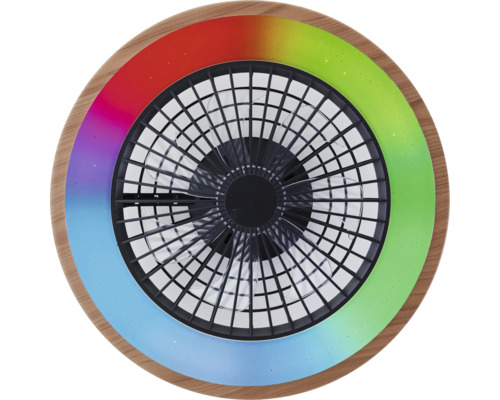 Deckenventilator mit Beleuchtung und Holzrahmen