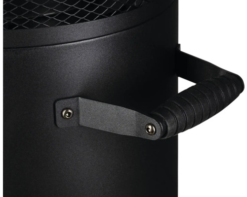 Vue détaillée d'un brasero portable avec poignée