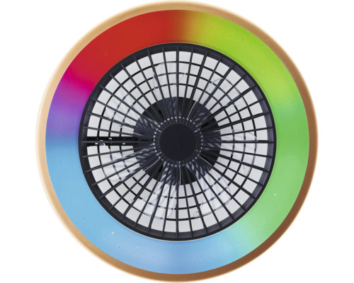 Deckenventilator mit RGB-Beleuchtung und Schutzgitter