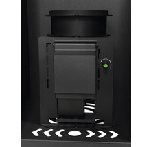 Vue arrière d'un four avec système de ventilation et panneau de commande