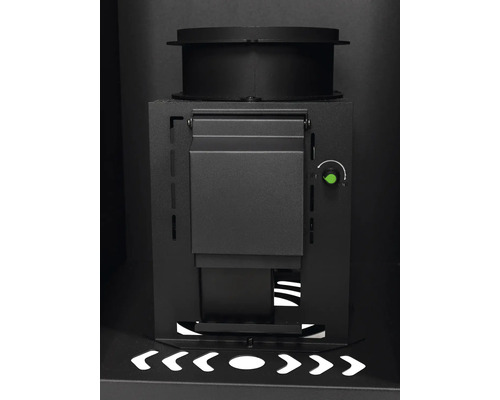 Vue arrière d'un four avec système de ventilation et panneau de commande