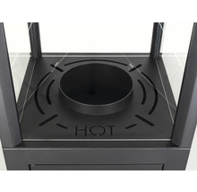 Vue détaillée d'un four avec l'inscription 'Chaud'.