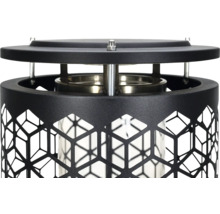 Vue détaillée d'une lampe anti-moustiques avec motif géométrique