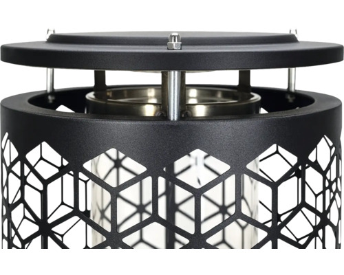 Vue détaillée d'une lampe anti-moustiques avec motif géométrique