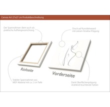 Canvasbild 27x27 cm, Produktbeschreibung: Rückseite mit Spannrahmen aus MDF-Material und Vorderseite mit Leinwanddruck