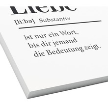Dekoratives Wandbild mit dem Schriftzug Liebe ist nur ein Wort.