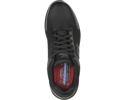 Chaussure de travail Skechers noire à lacets vue de dessus