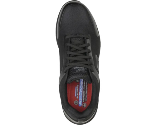 Chaussure de travail noire Skechers avec lacets et mousse à mémoire de forme Air Cooled