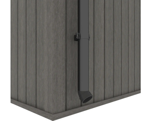 Vue détaillée d'une gouttière sur un mur en bois