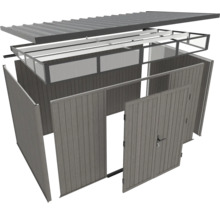 Schéma éclaté d'une remise de jardin montrant les différents composants