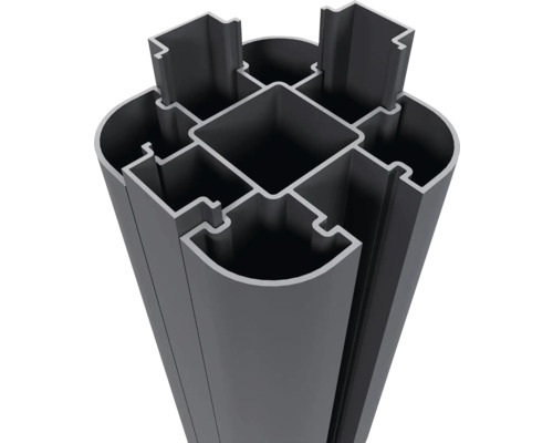 Aluminium-Zaunpfosten im Querschnitt
