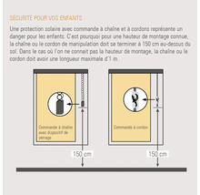 Informations sur la sécurité des enfants pour le fonctionnement des stores avec chaîne et cordon