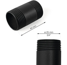 Raccord de tuyau noir, longueur 40 mm, diamètre 25 mm