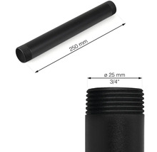 Tuyau métallique fileté, longueur 250 mm, diamètre 25 mm