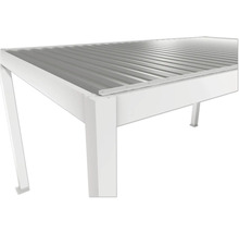 Detailansicht eines Pavillons mit Metalldach