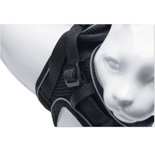 Harnais pour chat noir sur un mannequin de chat