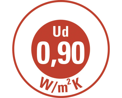 Symbole de valeur U 0,90 W/m²K