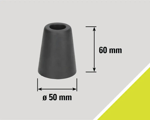 Embout de pied de chaise gris, 60 mm de haut, diamètre 50 mm
