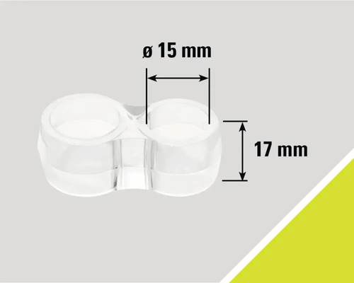 Patins pour meubles de 15 millimètres de diamètre et 17 millimètres de haut