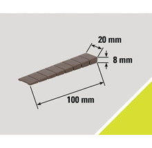 Image d'une rangée de pavés avec des dimensions