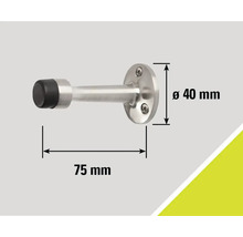 Butoir de porte en acier inoxydable avec butoir en caoutchouc et indications de taille