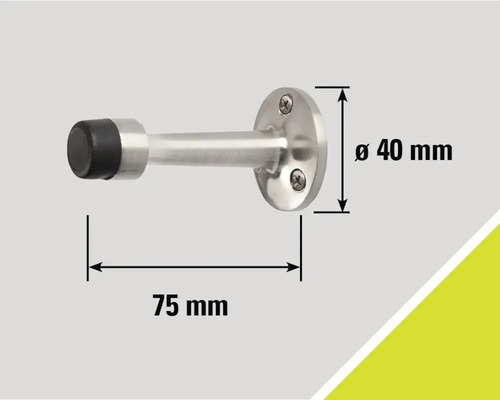 Butoir de porte en acier inoxydable avec butoir en caoutchouc et indications de taille