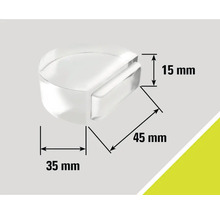 Butoir de porte en verre acrylique avec dimensions