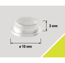 Tampon avec des dimensions de 3 mm de hauteur et 10 mm de diamètre