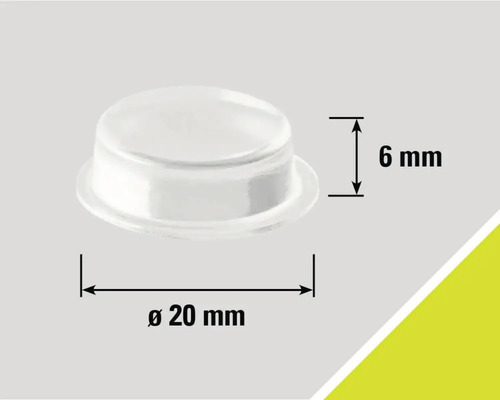 Patins pour meubles, diamètre 20 millimètres, hauteur 6 millimètres