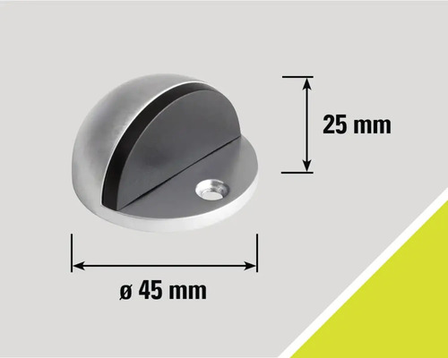 Butoir de porte en métal, diamètre 45 millimètres, hauteur 25 millimètres