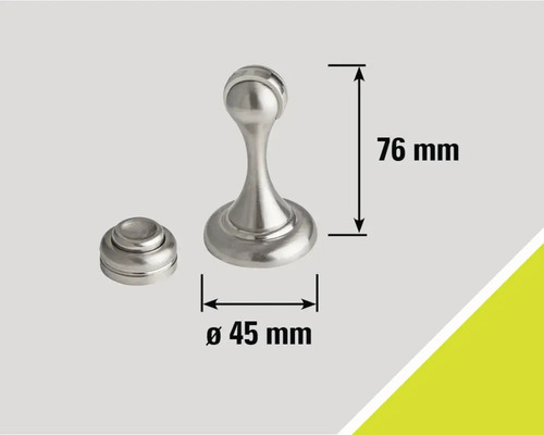 Butée de porte en métal mesurant 76 mm de hauteur et 45 mm de diamètre