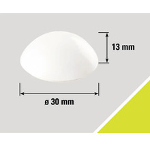 Halbkugel, Durchmesser 30 Millimeter, Höhe 13 Millimeter
