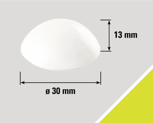 Halbkugel, Durchmesser 30 Millimeter, Höhe 13 Millimeter