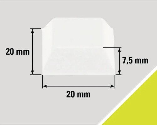 Image avec dimensions : 20 mm de hauteur, 20 mm de largeur, 7,5 mm de profondeur