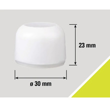 Möbelgleiter aus Kunststoff mit den Maßen 30 mm Durchmesser und 23 mm Höhe