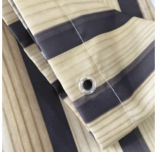 Rideau de douche à rayures avec oeillet